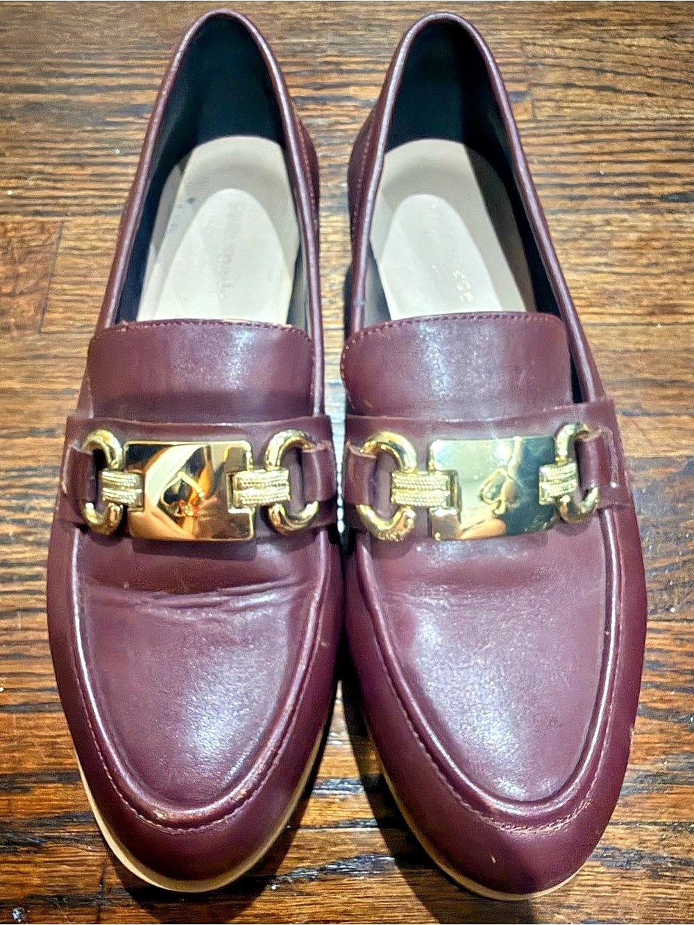 Kate Spade Horsebit Loafers Burgundy US 7.5M
